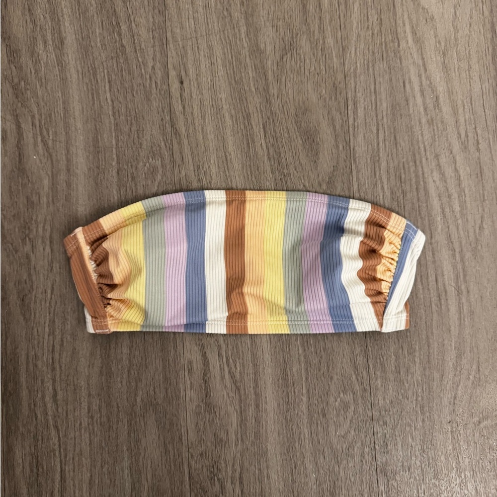3/$15 Striped Multicolor Bandeau Swim Top